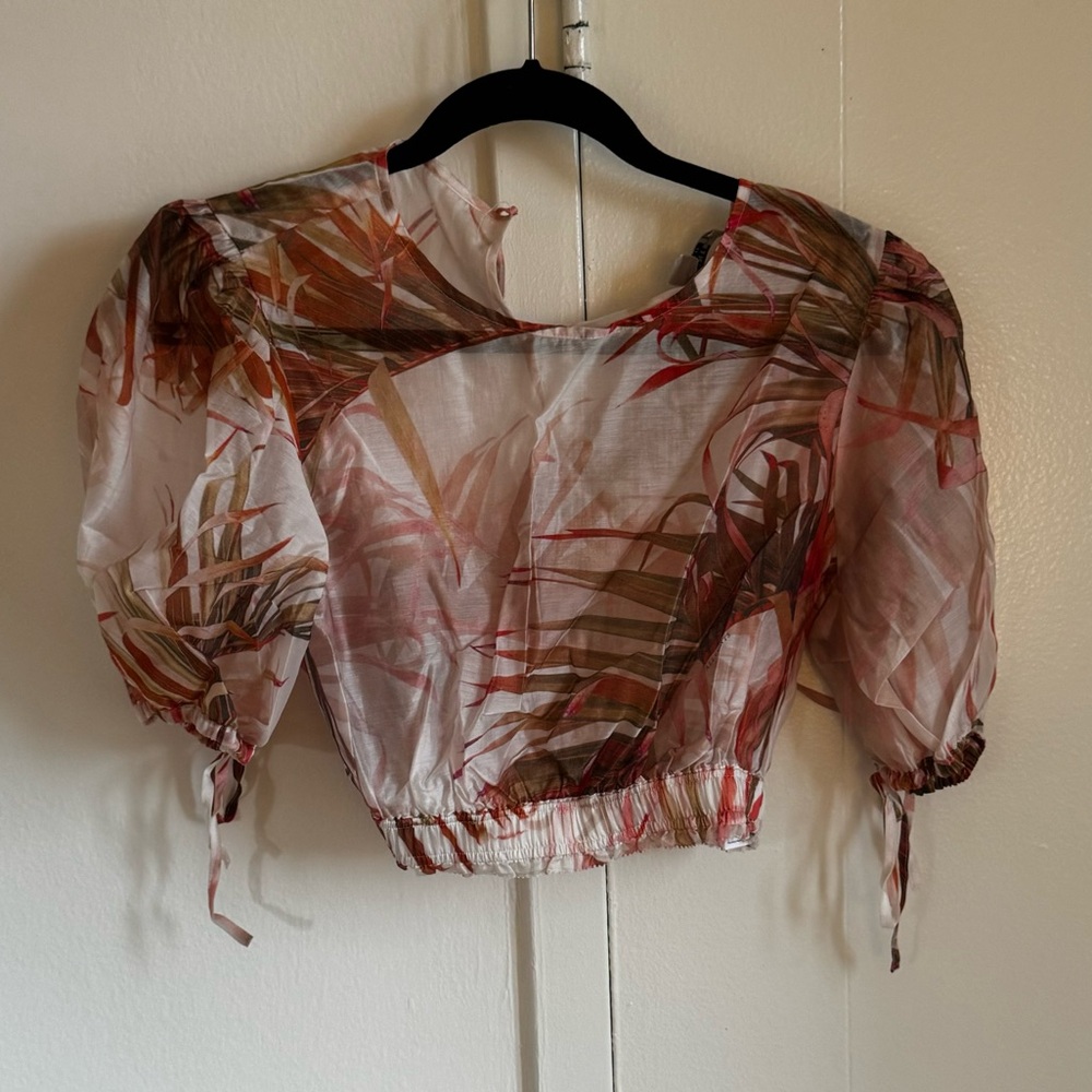 All Saints Sheer Tropical Crop